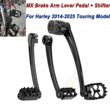 MX Style Brake Arm Pedal Shift Lever w/ Pegs For Harley Touring Road Glide 14-24