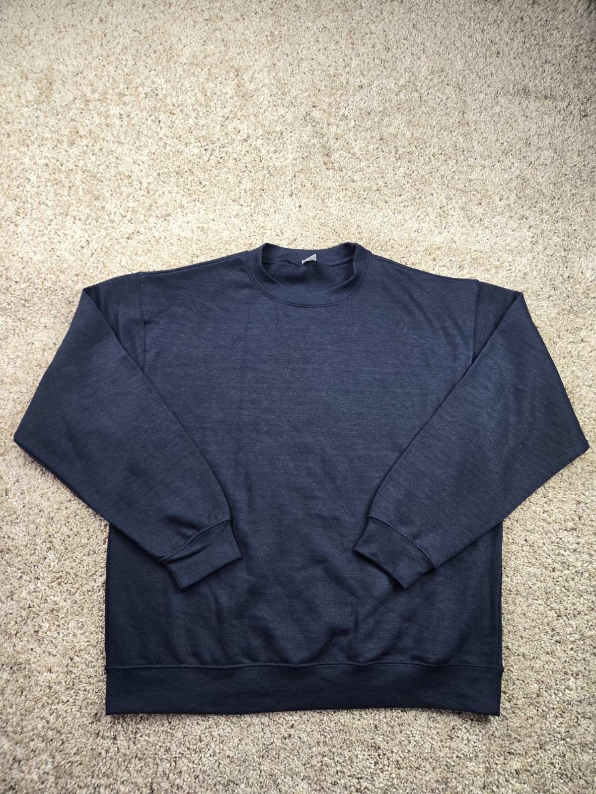 Bob Barker Company Sweatshirt Large Blue Crewneck Pullover Long Sleeve Inmate