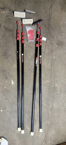 ZipWall ZIPPOLE Adjustable Extension Poles 10 ft Black/Red Steel 4-Pack
