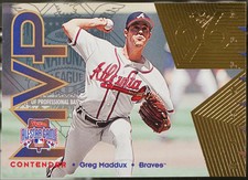 1996 Leaf - All-Star Game MVP Contenders Gold Exchange Greg Maddux #19 EX
