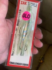 4 Packets- Zak Tackle, Challenger Squid.4.5" Squid Rigged. Oil Slick, Milky Glow