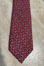 VINEYARD VINES Lobster Red Blue White SILK MEN'S Tie Hand Picked EXC