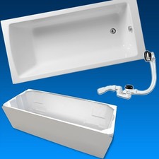 Vitra Integra Acryl Badewanne 170 x 75 cm m Träger Ablaufgarnitur Rechteckwanne