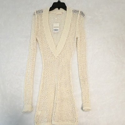 Monday Swimwear Women's Tuscany Mini Dress, Crochet Open Knit, Ivory, Size S