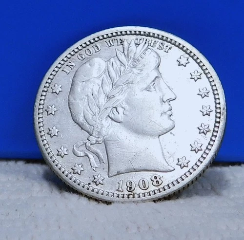 1908-D Barber Quarter — photo from the most recent tracked eBay sale