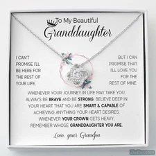 To My Granddaughter Necklace, Birthday Gift From Grandpa, Granddaughter Jewelry