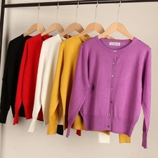 M&S Cardigan Short Knitted Cardi Jumper Button Up Ladies Sweater Comfy Layer Top