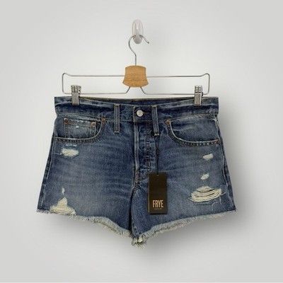 FRYE Distressed Denim Shorts Sz 27