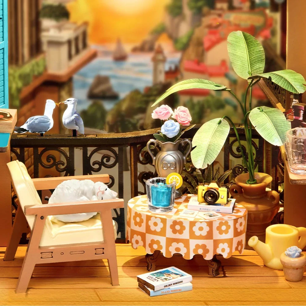 Rolife Sunset Isle DIY Book Nook Kit DIY Dollhouse 3D Wooden