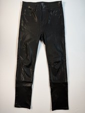 Citizens of Humanity Leather Pants Womens 24 Harlow Ankle Black Slim