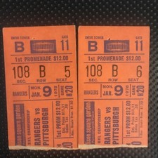 New York Rangers🔥Ticket Stubs 1/9/78