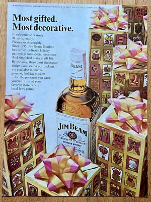 1967 Jim Beam Straight Bourbon Whiskey Original Vintage Werbung Reklame Advert