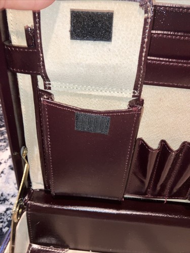 NUEVO CON ETIQUETAS Heritage Cuero Borgoña Combo Bloqueo Maletín Adjunto Estuche Rígido 18x13x4 - Imagen 17 de 24