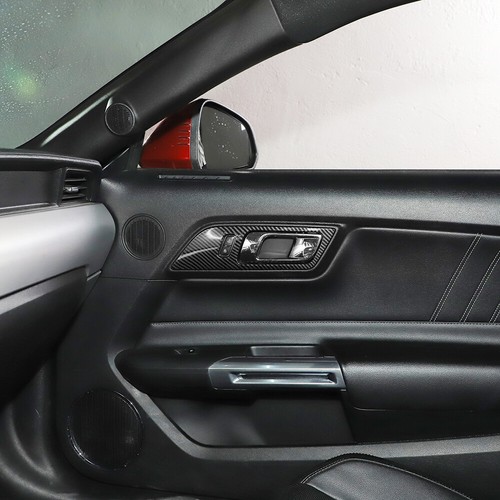 Carbon Fiber Door Window Lift Armrest Handle Covers Trim For Ford Mustang 2015+ - Picture 8 of 24