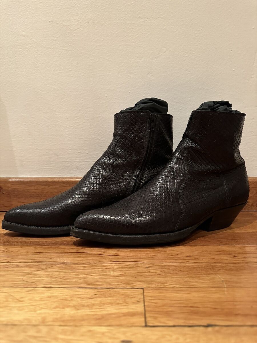 Saint Laurent Hedi Slimane SS15 Python Santiag Boots Black Saint Laurent Hedi Slimane SS15 Python Santiag Boots Black