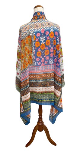 AUTOGRAPH Floral Paisley Open Front Kimono Duster Jacket One Size - Picture 6 of 8