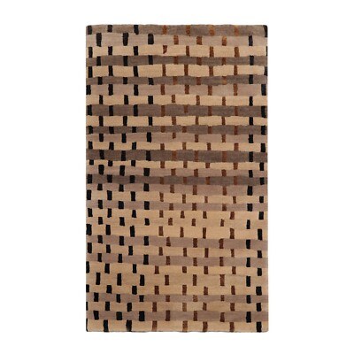 Tufenkien Rag Weave Blue Ridge Hand Knotted Wool Silk Tibetan Area Rug Tan 3'x5'