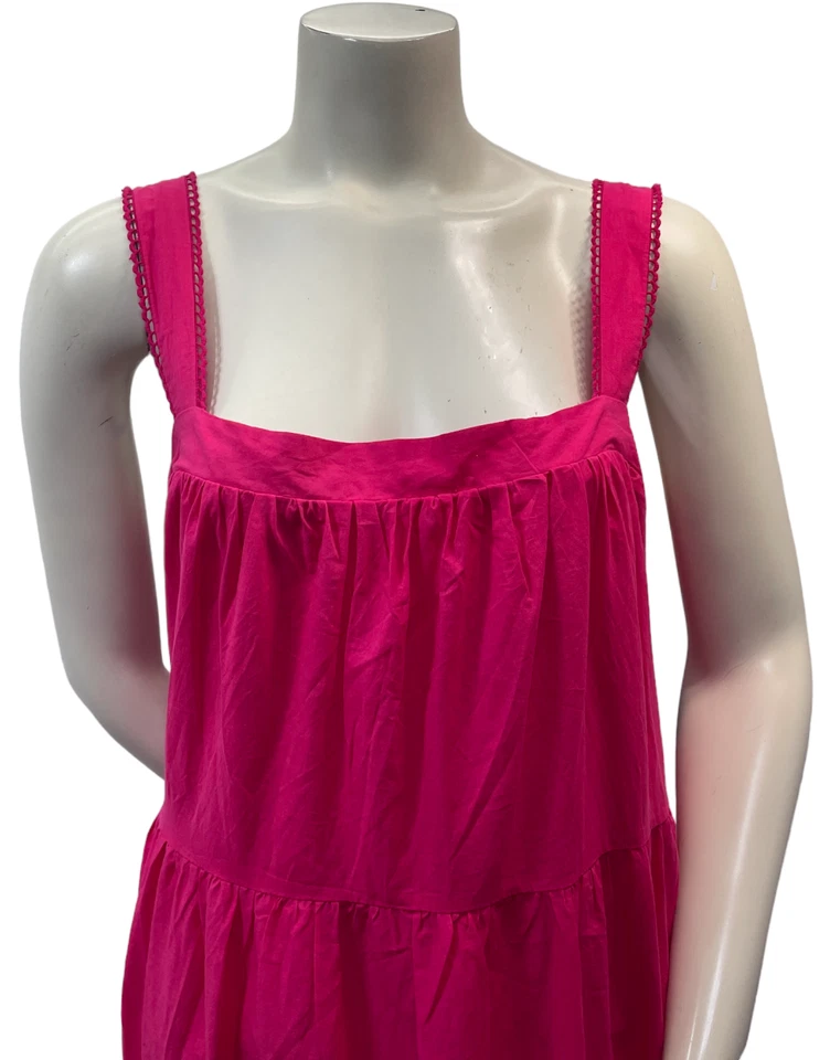 Vestido Ella Rafaella Feminino Plus Size 1X Rosa Ilhós Bordado Sem Mangas Novo - Imagem 2 de 4