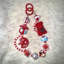 1Pc Beaded Chain Phone Lanyard,Beaded Keychain RED more color available