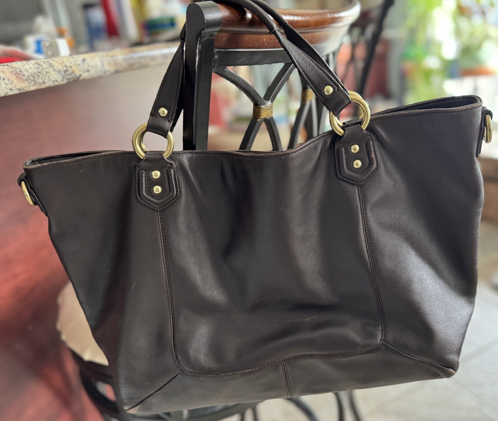 Coach Campbell Izzy Brown Leather Large Convertible S… Gem