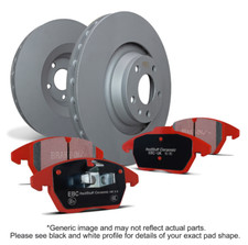 EBC Brake Pad and Rotor Kit to fit Rear For Golf R Mk6	/ GTi Mk7 / Passat / R32