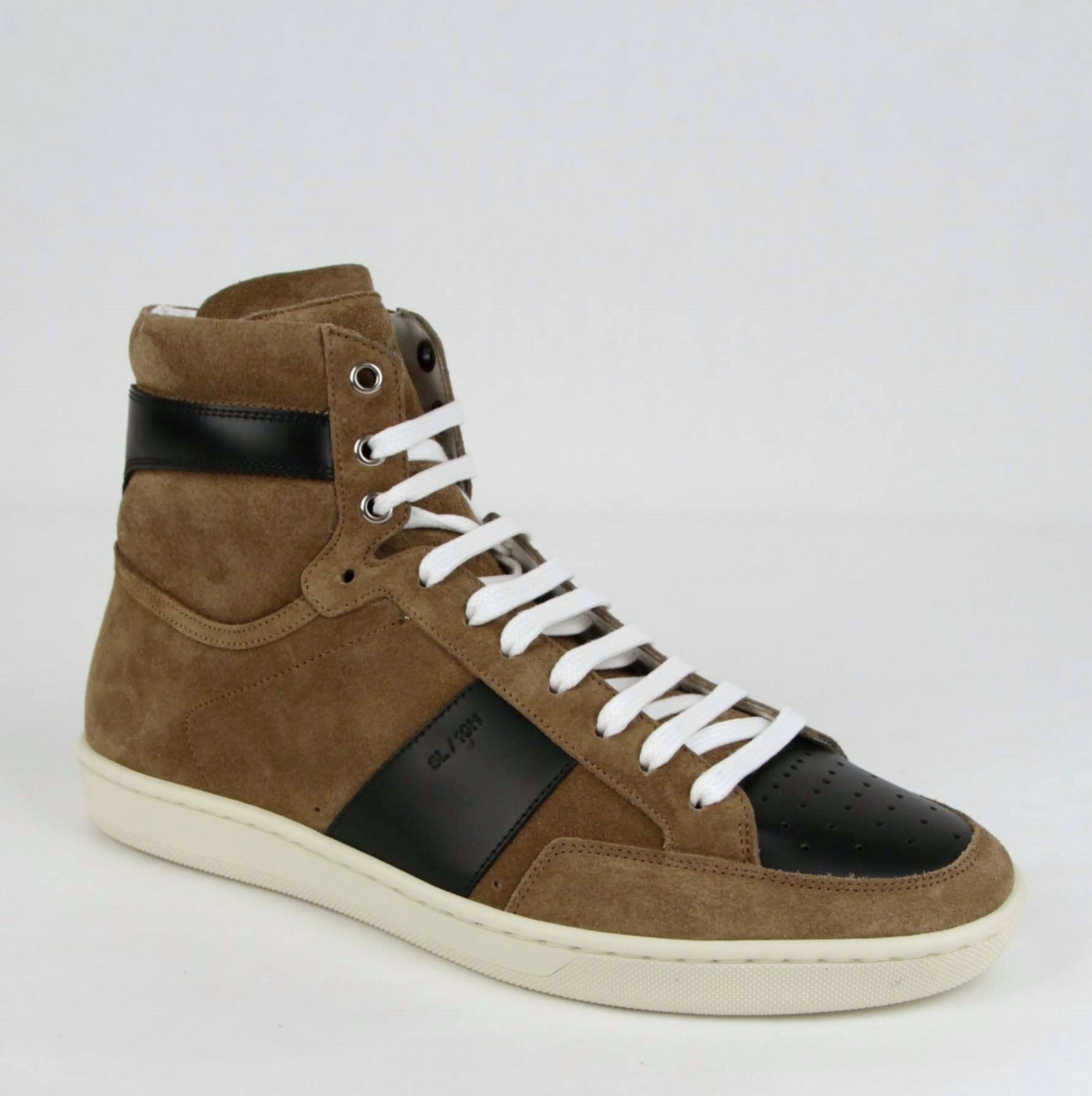 Sneaker hi top da uomo Saint Laurent marrone pelle scamosciata $795 EU 40 5 US 7 5 418026 9874