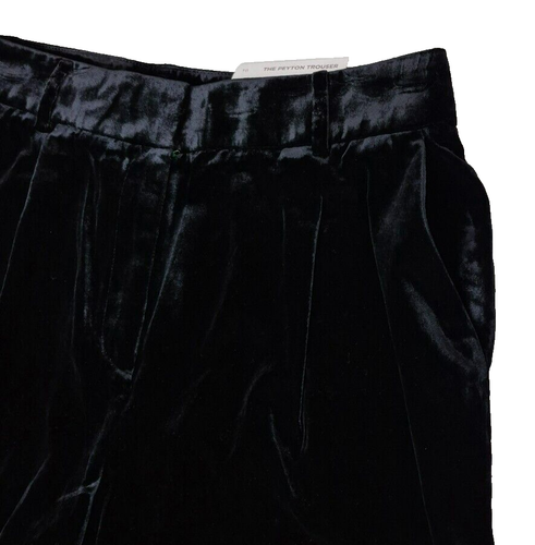 LOFT Velvet High Rise Wide Leg The Peyton Trousers Women's Size 10 Black - NWT - Picture 3 of 12