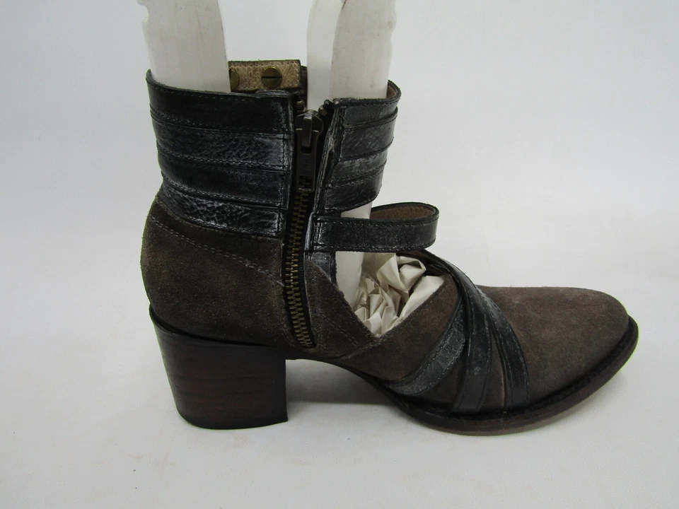 Freebird By Steven Womens Size 9 Distress Brown Suede Heeled Ankle Boots Bootie - Image 4 of 4