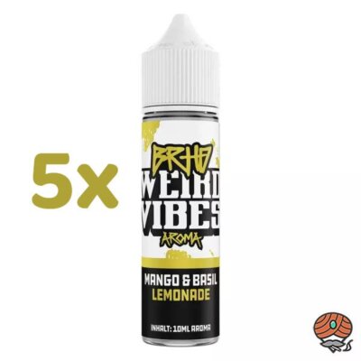 BRHD Barehead Weird Vibes Mango & Basil Lemonade, Longfill Aroma Liquid 5x 10ml
