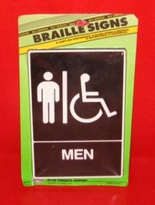 Braille Men's Restroom Sign / Decor Sign New 9 x 6"