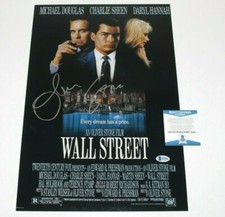 DIRECTOR OLIVER STONE SIGNED 'WALL STREET' 12x18 MOVIE POSTER BECKETT COA PROOF