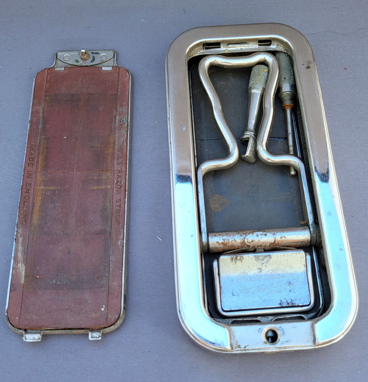Vintage Rolls Razor The Traveler - w/ Instructions  & Leather Case