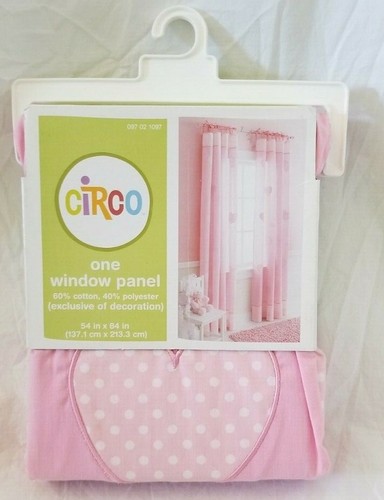 2 Circo Pink Heart Window Panels (1 Pair) 54" x 84" NIP - Picture 2 of 8