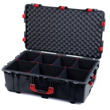 Black  Red Pelican 1650 case. With TrekPak dividers. With wheels.