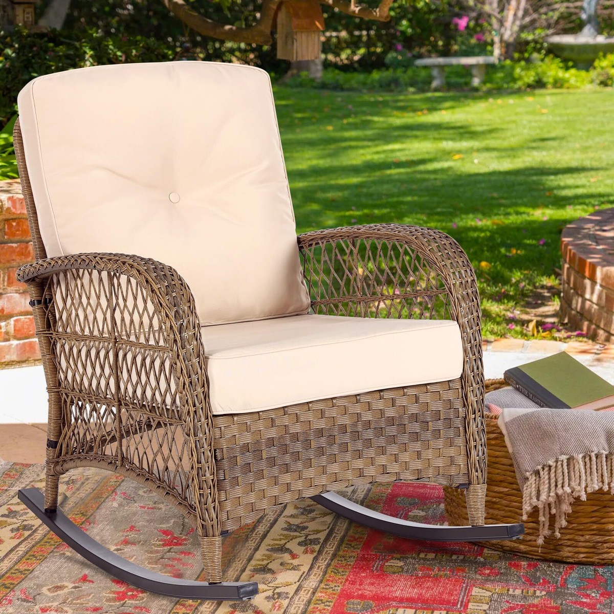 Wicker Patio Furniture Rocking Chair Outdoor Home Depot Outdoor