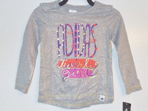Adidas Toddler Girls Long Sleeve Shirts 6 Styles in Sizes 2T, 3T, or 4T NWT - Picture 2 of 5