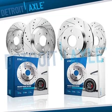 4pc Front Rear Drilled Disc Brake Rotors Kit for 2013-16 Ford Fusion Lincoln MKZ