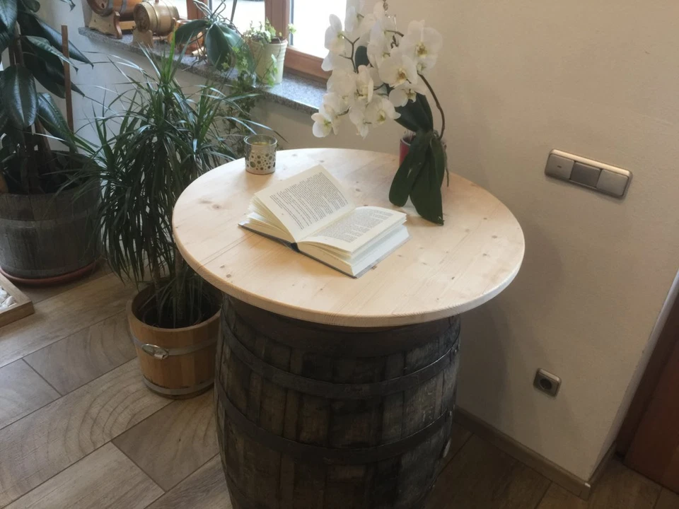 Holzfaß Whiskyfaß Faßtisch Stehtisch gebraucht Whisky Eichenfaß Tischfaß Holzfaß - Bild 4 von 4