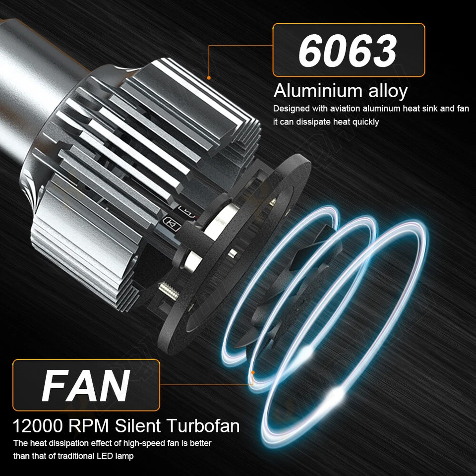 H4 H11 LED Headlight + Fog Light Combo Bulbs Kit 4PCS FIT Nissan Cube 2009-2014 - Image 2 of 4