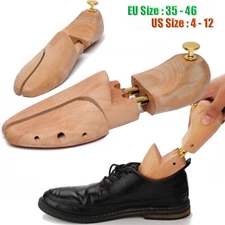 2pcs Cedar Wooden Leather Shoe  Shaper Tree Spring Loaded Sneaker Boot Stretcher