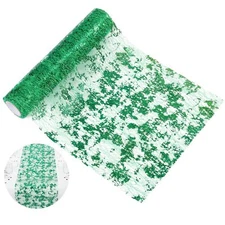 11" x 360" Extra Long Table Runner for Table Sequin Glitter Metallic Green Th...