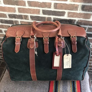 VERY-RARE-VINTAGE-1990s-DANIEL-amp-BOB-ITALY-LARGE-LEATHER-SUEDE-DUFFEL-BAG-R-2298