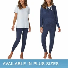 Eddie Bauer Women's 3-Piece Hacci Pajama Lounge Set Hoodie, Tee and Jogger