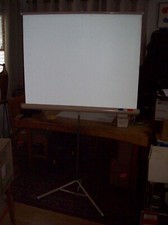 Vintage DA-LITE MOVIE SLIDE Projection Portable SCREEN 40x40 w/ Original Box GUC