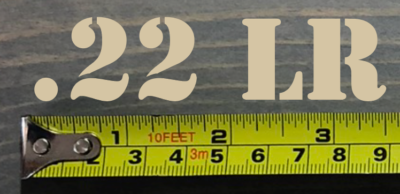.22 LR 3.5 Inch Vinyl Decal Sticker - Ammo Can Box Label, Black, Long Rifle