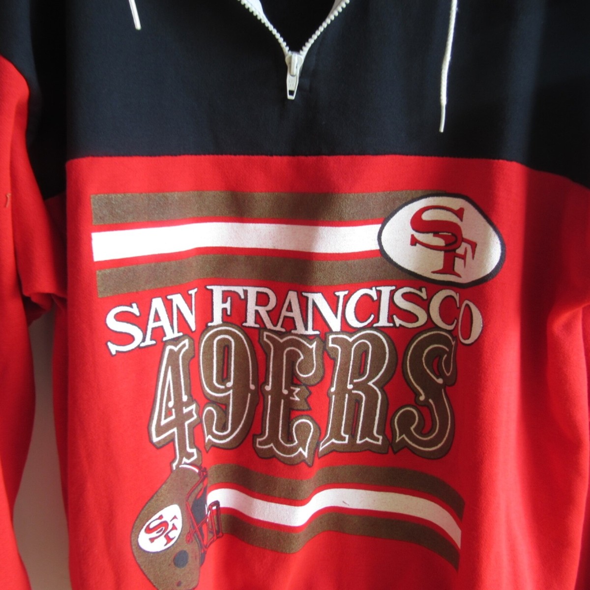 【80s〜】 49ERS NFL ハーフジップスウェット　襟付き　プルオーバー 80s〜】 49ERS NFL ハーフジップスウェット 襟付き プルオーバー