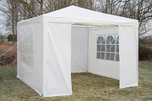 White Gazebo Garden Marquee Awning Beach Party Wedding Camping Tent Canopy 3x3m - Picture 2 of 4