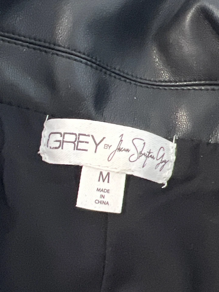 Gabardina GRIS Jhoan Sebastian Gris Cuero Sintético Perforado Talla Mediana Negra Foto 4 de 4