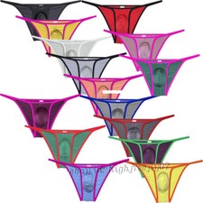 Men Ultra Thin Bikini Briefs Underwear Low-rise Bulge Pouch Mini Cheek Underpant