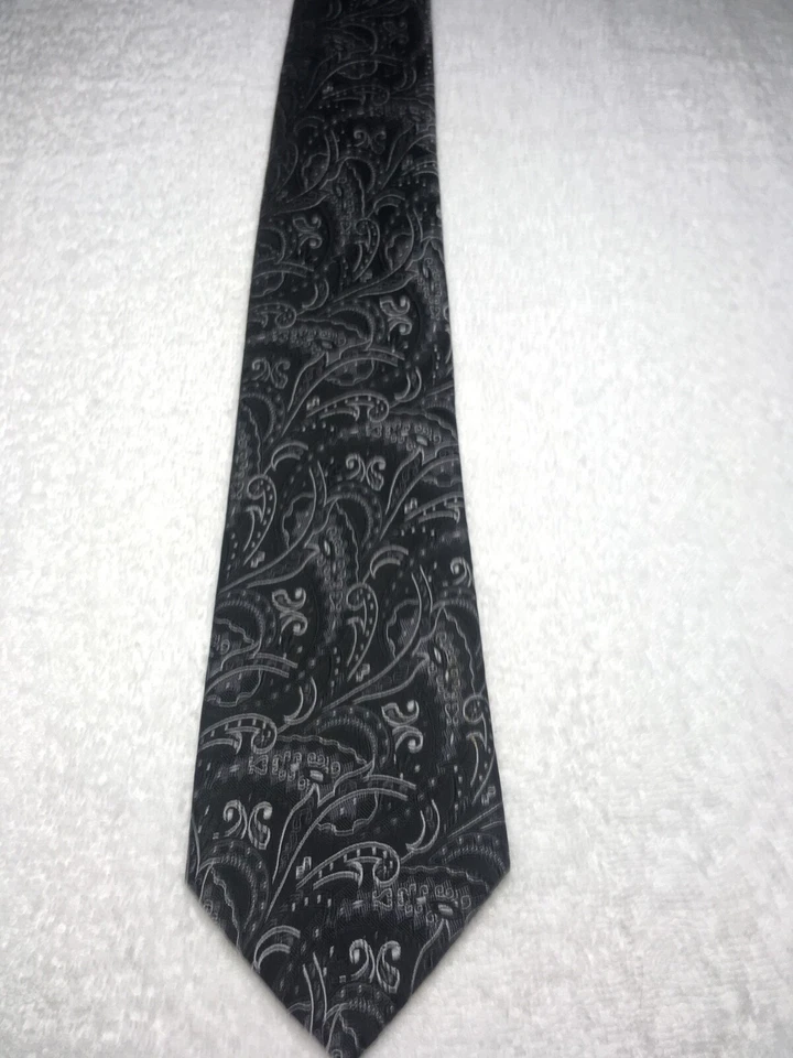 CLUB ROOM CORBATA HOMBRE NEGRA CON GRIS PAISLEY 3,75 X 61 Foto 2 de 4